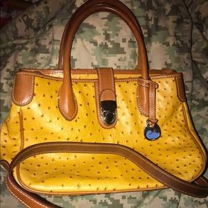 Mustard Dooney ostrich print